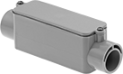 Image of Product. Front orientation. Conduit and Fittings. Conduit Bodies, Straight (C), Push-In Conduit Connection.