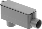 Image of Product. Front orientation. Conduit and Fittings. Conduit Bodies, 90° Elbow (LB), Push-In Conduit Connection.