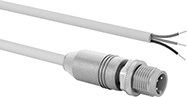Image of Product. M12 Plug × Wire Leads. Front orientation. Metric Circular Cords. Food Industry M12 Cords, M12 Plug × Wire Leads.