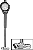 Image of Specification. With Interchangeable Anvil Probe. Front orientation. Contains Inset. Bore Gauges. Mitutoyo Dial Bore Gauges with Micrometer Head.