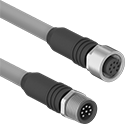 Image of Product. A-Coded Plug × A-Coded Socket. Front orientation. Ethernet Cords. Ethernet Cords with M12 Connectors, , Plug, Straight End, A Code.