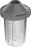 Image of Product. Front orientation. Paint Sprayer Cups. Clear Plastic Cups for Air-Powered Paint Sprayers .