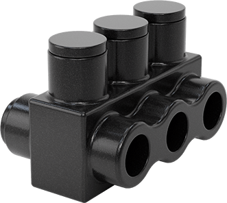 Image of Product. Front orientation. Wire Tap/Connector, 3 Wire, 250 MCM-750 MCM Gauge, Back and Front Inlet, Clear.