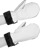 Image of ProductInUse. Front orientation. Gloves. Cut- and Cold-Protection Mitts, Goatskin Leather.