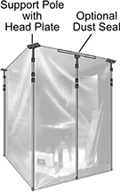 Image of System. Front orientation. Contains Annotated. Temporary Partition Poles.