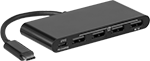 Image of Product. With Female USB-A and USB-C Connections. Front orientation. Data Connection Hubs. USB-C, 3.2 Gen 1 Male Connection.