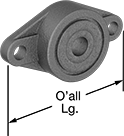 Image of Product. Front orientation. Contains Annotated. Mounted Bearings. Extreme-Temperature Mounted Sleeve Bearings with Two-Bolt Flange.