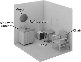 Image of ProductInUse. Front orientation. Contains Annotated. Lactation Spaces.