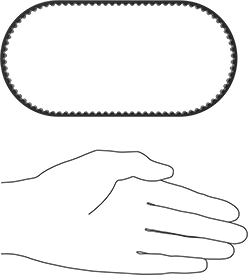 Image of Product. Side1 orientation. Contains SizingReference. High-Strength HTD Timing Belt, 15 mm Wide, Trade Number 450-5m-15.