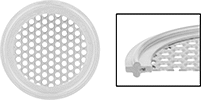 Image of Product. Front orientation. CrossSection view. Contains Inset, MultipleImages. Tube Fitting Gaskets. Ultra-Chemical-Resistant PTFE Gaskets with Perforations for Quick-Clamp Tube Fittings.