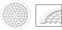 Image of Product. Front orientation. CrossSection view. Contains Inset, MultipleImages. Tube Fitting Gaskets. High-Temperature Silicone Gaskets with Perforations for Quick-Clamp Tube Fittings.