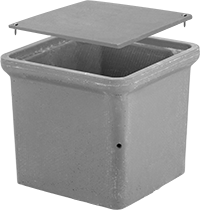 Image of System. Enclosure with Cover. Front orientation. Underground Enclosures.