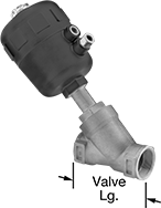 Image of Product. Front orientation. Contains Annotated. Air-Actuated On/Off Valves. Versa-Mount Air-Driven On/Off Valves, Bronze Body.