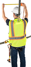 Image of ProductInUse. Back orientation. Vests. High-Visibility Vests for Fall-Arrest Harnesses.