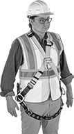Image of ProductInUse. Front orientation. Fall-Arrest Harnesses. Fall-Arrest Harnesses for Climbing and Positioning, Style B.