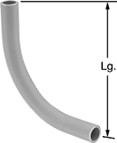 Image of Product. Push-In Connection. Front orientation. Contains Annotated. Conduit and Fittings. Rigid Plastic (PVC) Conduit and Fittings, 90° Elbow, Connector Fitting, Push-In Conduit Connection.