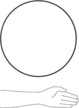 Image of Product. Side1 orientation. Contains SizingReference. High-Strength Ultra-Quiet Timing Belt, Tire Track Teeth, 16 mm Wide, y-1280.