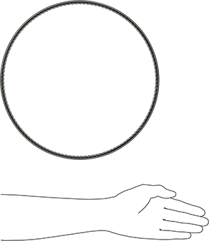 Image of Product. Side1 orientation. Contains SizingReference. High-Strength Ultra-Quiet Timing Belt, Tire Track Teeth, 32 mm Wide, W-1000.