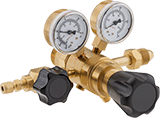 Image of Product. Swagelok® Female Outlet × NGO Male Inlet (Brass). Front orientation. Pressure-Regulating Valves. High-Purity Tank-Mount Pressure-Regulating Valves for Inert Gas, Male Inlet, Female Outlet, Brass Body.