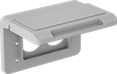 Image of Product. Front orientation. Outlet Box Covers. Covers for Plastic Conduit-Ready Outlet Boxes, Horizontal Flip-Down Covers for NEMA Outlets.