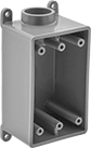 Image of Product. Front orientation. Outlet Boxes. Plastic Conduit-Ready Outlet Boxes, 1 Conduit Connection, For Maximum of 1 Device.