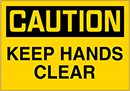 Image of Product. Front orientation. Labels. Machine and Equipment Operation Labels , Caution—Keep Hands Clear.