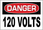Image of Product. Front orientation. Labels. Electrical Hazard Labels , Danger—120 Volts.