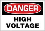 Image of Product. Front orientation. Labels. Electrical Hazard Labels , Danger—High Voltage.
