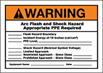 Image of Product. Front orientation. Labels. Electrical Hazard Labels , Warning—Arc Flash and Shock Hazard—Appropriate PPE Required.