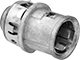Image of Product. Push-In × Snap-In. Front orientation. Conduit and Fittings. Flexible Metal (FMC) Conduit and Fittings, Connector Fitting, Straight, Push-In Conduit Connection × Snap-In Knockout Connection.