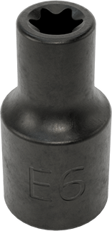 Image of Product. Bottom orientation. External Torx Socket, 1/4" Square Drive, E6 Drive Size.