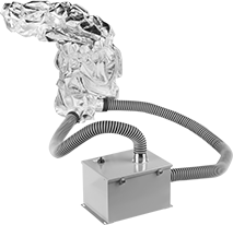 Image of ProductInUse. Climate-Controlled Cover with Heating and Cooling Unit (Sold Separately). Front orientation. Robot Arm Covers. Aluminum-Coated Kevlar Fabric—Climate Controlled.