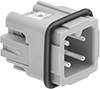 Image of Product. Male. Front orientation. Male. Compact Build-Your-Own Latching Connectors.