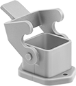 Image of Product. Front orientation. Latching Connectors. Compact Build-Your-Own Latching Connectors, Bases, Bottom Mounting Flange.