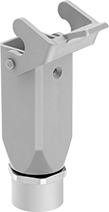 Image of Product. Front orientation. Latching Connectors. Compact Build-Your-Own Latching Connectors, Bases, Female Conduit Connection.