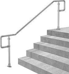 Image of ProductInUse. Front orientation. Handrails. ADA-Compliant Handrails, In Ground.