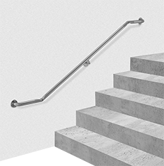 Image of ProductInUse. Front orientation. Handrails. ADA-Compliant Handrails, Wall Mount.
