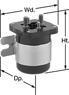 Image of Product. 8VA and 12VA Control Power. Front orientation. Contains Annotated. Relays. Water-Resistant Stud-Terminal Relays, 1 Circuit Controlled, 3.3" Wide, 2.9" Deep.