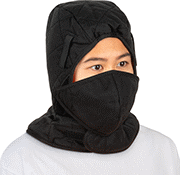 Image of ProductInUse. Front orientation. Hard Hat Liners. Flame- and Arc-Flash-Protection Hard Hat Liners, Covers Face.