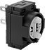 Image of Product. Front orientation. Switch Contact Blocks. Metal 22 mm Panel-Mount Push-Button Switches, Quick-Disconnect-Terminal Wire Connection.