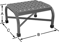 Image of Product. Front orientation. Contains Annotated. Step Stools. Step Stools, Style 1.