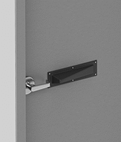 Image of ProductInUse. Front orientation. ZoomedIn view. Lockset Bumpers. Style 1.