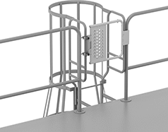 Image of ProductInUse. Front orientation. Ladder Safety Gates. Wall-Mount Ladders with Welded-On Cage.
