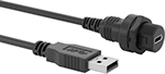 Image of Product. Front orientation. USB Cords. Wet-Location USB Cords, Screw-Together Housing, Plug, USB-C Connection, USB-A Connection, .