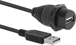 Image of Product. Front orientation. USB Cords. Wet-Location USB Cords, USB-A Connection, , Plug, Screw-Together Housing.