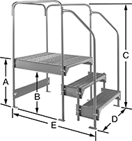 Image of Product. Front orientation. Contains Annotated. Work Platforms. Fixed Work Platforms, Style 4.