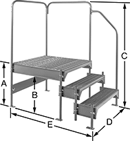 Image of Product. Front orientation. Contains Annotated. Work Platforms. Fixed Work Platforms, Style 2.