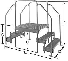 Image of Product. Front orientation. Contains Annotated. Work Platforms. Fixed Work Platforms, Style 5.