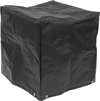 Image of Product. Black Side. Front orientation. Tarps. Reflective Waterproof Box-Shaped Tarps.