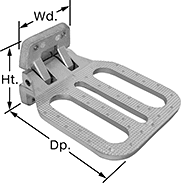 Image of Product. Front orientation. Contains Annotated. Steps. Fold-Up Steps, Style 2.